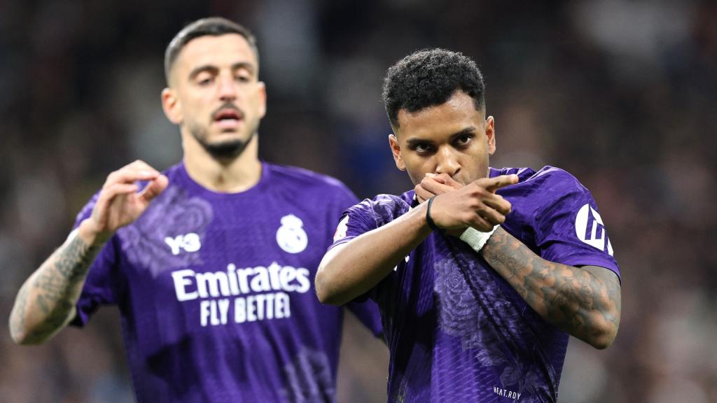 Rodrygo celebra su segundo gol al Athletic