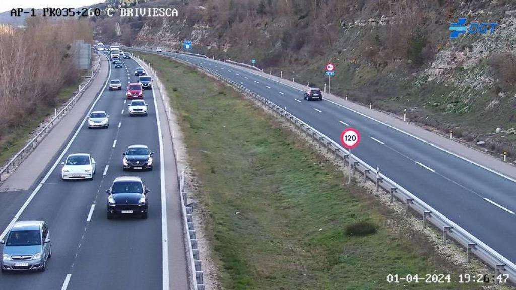 La AP-1 a la altura de Briviesca, este lunes.