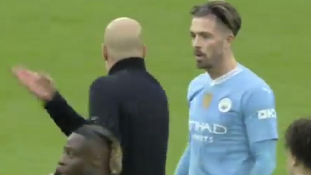 La bronca de Pep Guardiola a Grealish