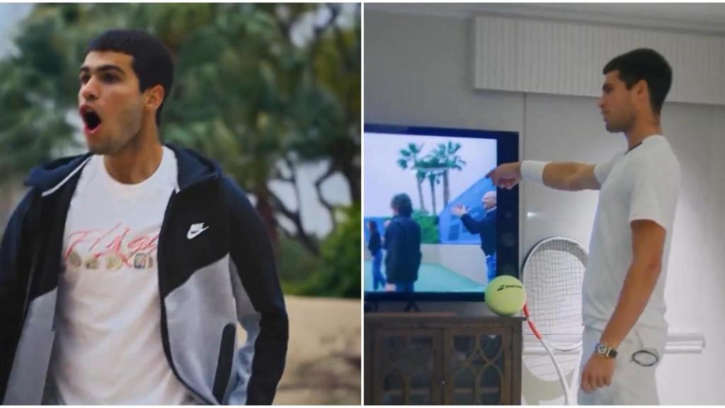 Carlos Alcaraz, durante el spot publicitario.