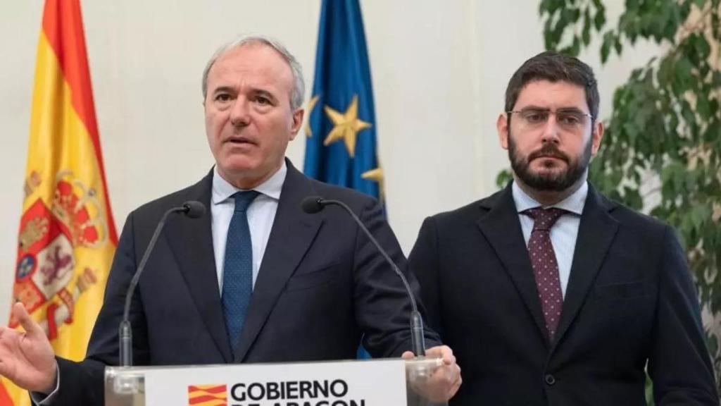 El presidente de Aragón y su vicepresidente, Jorge Azcón y Alejandro Nolasco.