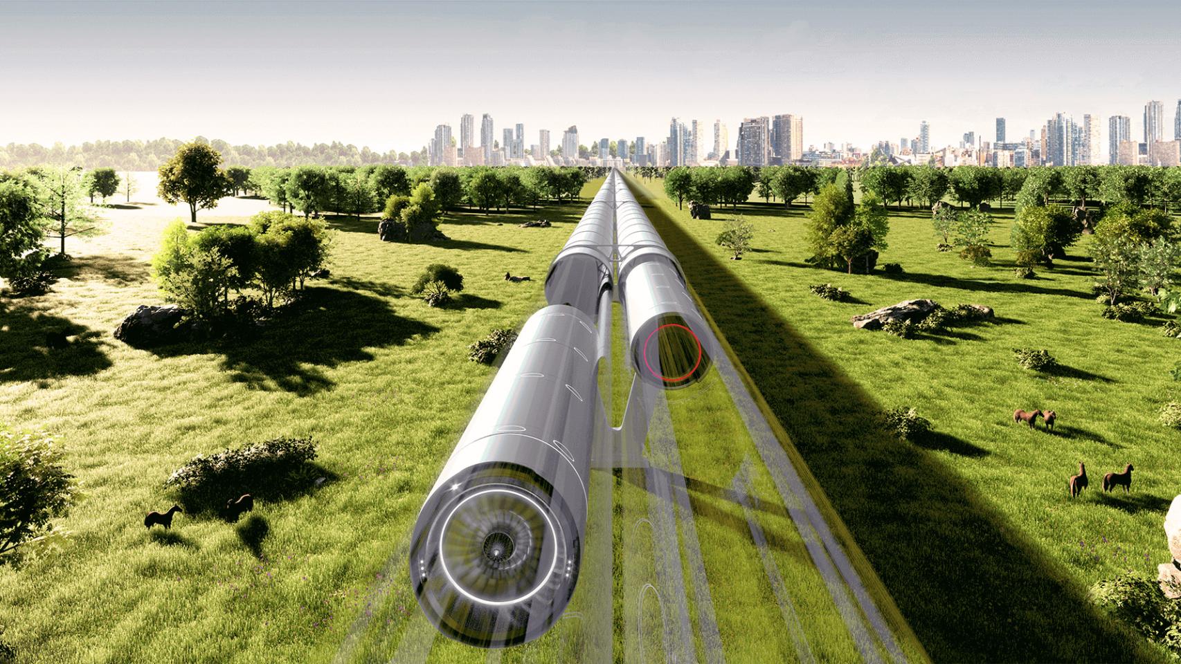 Recreación de las cápsulas del Hyperloop de Zeleros