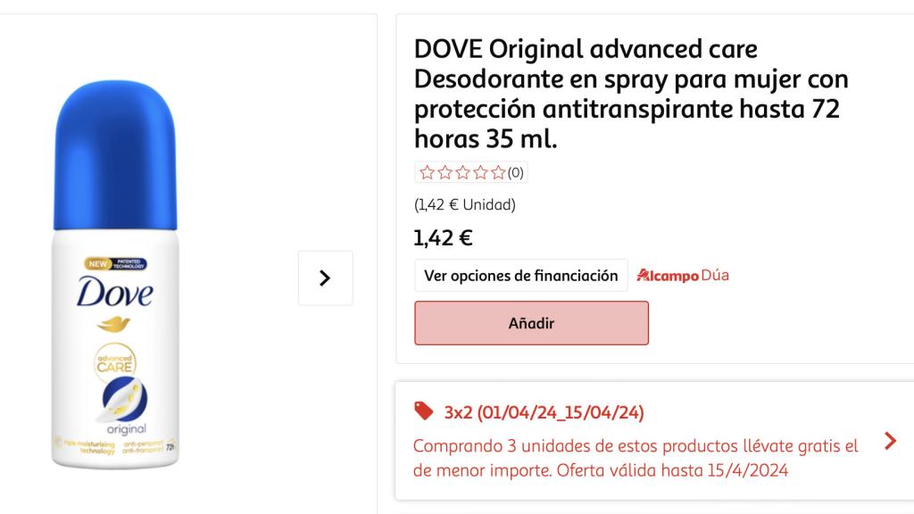 Desodorante en spray para mujer.