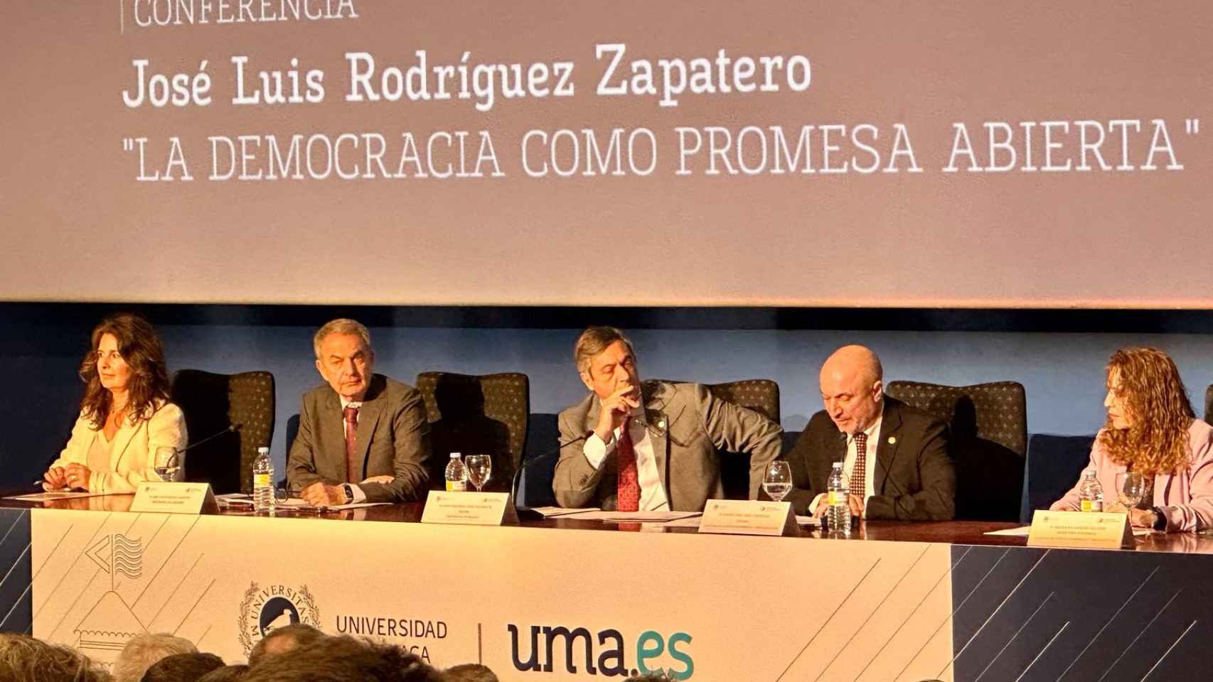 José Luis Rodríguez Zapatero, en la facultad de Económicas de la UMA.
