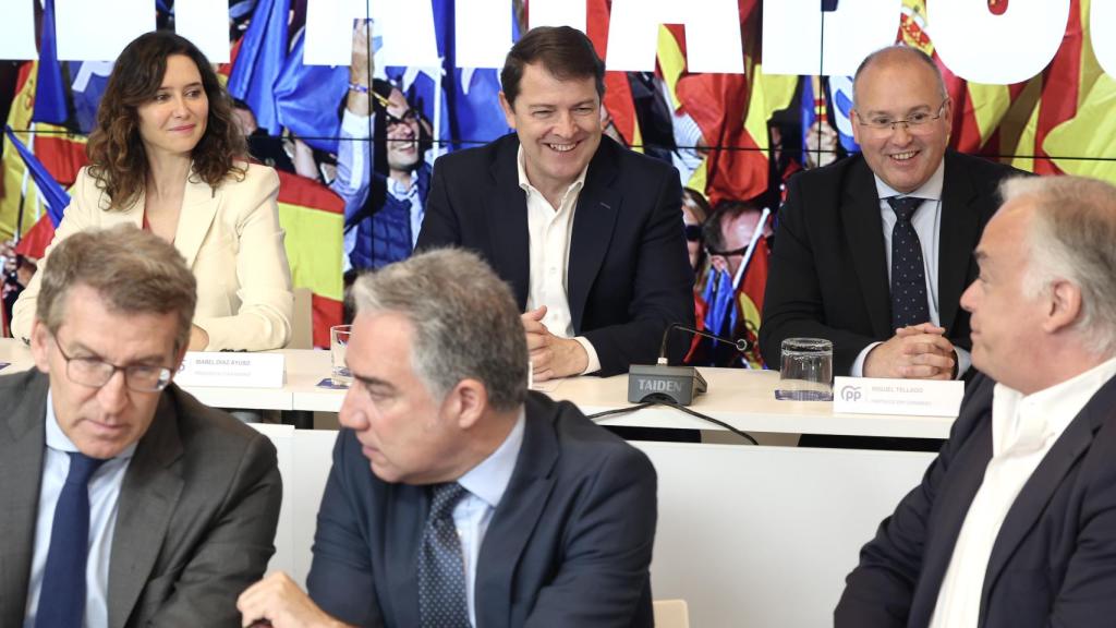El presidente de la Junta, Alfonso Fernández Mañueco, durante la Junta Directiva Nacional del PP, este martes.