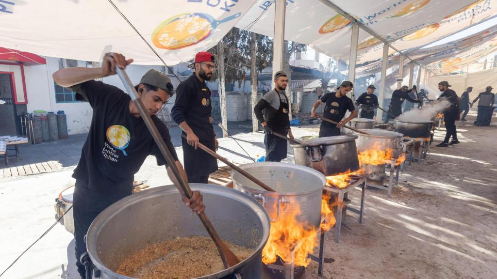 Una de las cocinas de World Central Kitchen en la franja de Gaza