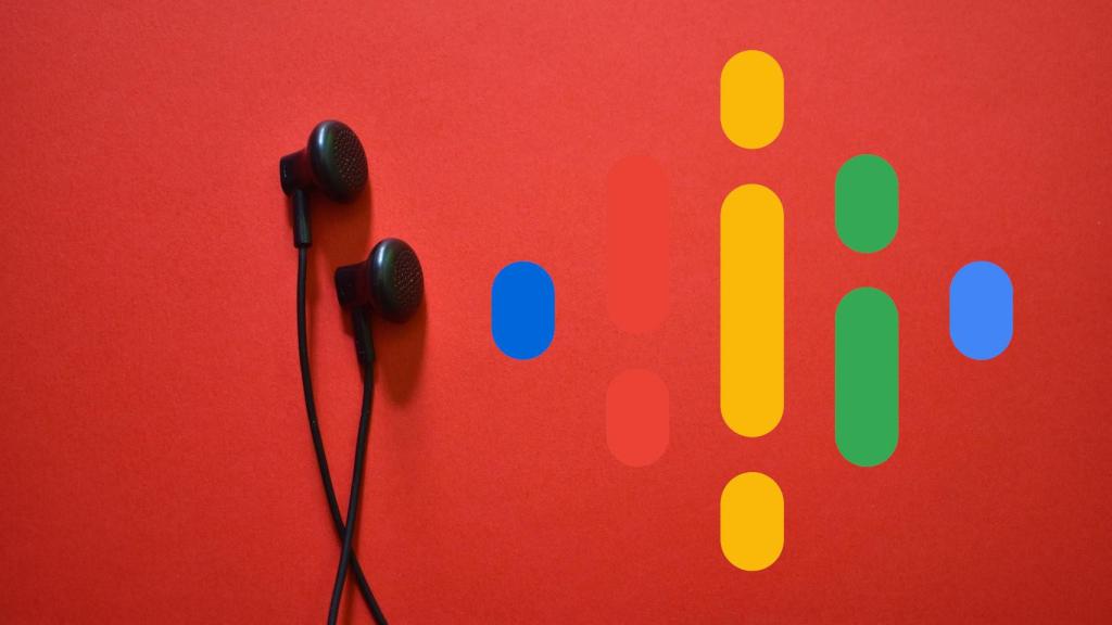 Auriculares con el logotipo de Google Podcasts