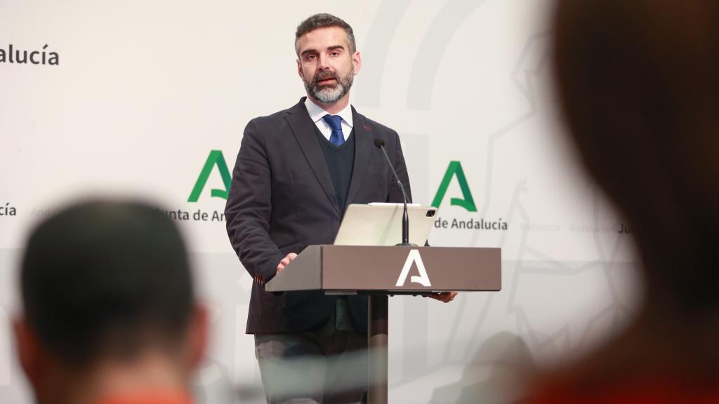 El consejero de Sostenibilidad, Medio Ambiente y Economía Azul y portavoz del Gobierno andaluz, Ramón Fernández-Pacheco, comparece en la rueda de prensa posterior al Consejo de Gobierno.