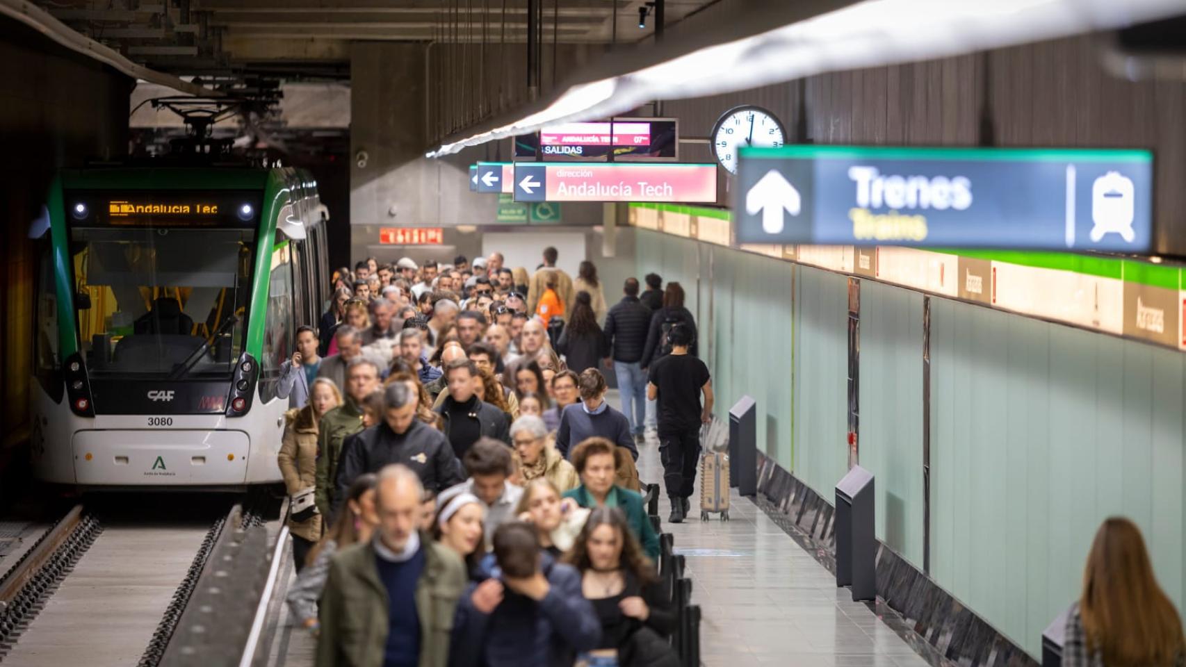 Imagen de la estación Atarazanas del Metro de Málaga durante la pasada Semana Santa.