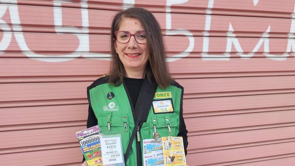 Guadalupe Ariza, vendedora de la ONCE en El Palo.