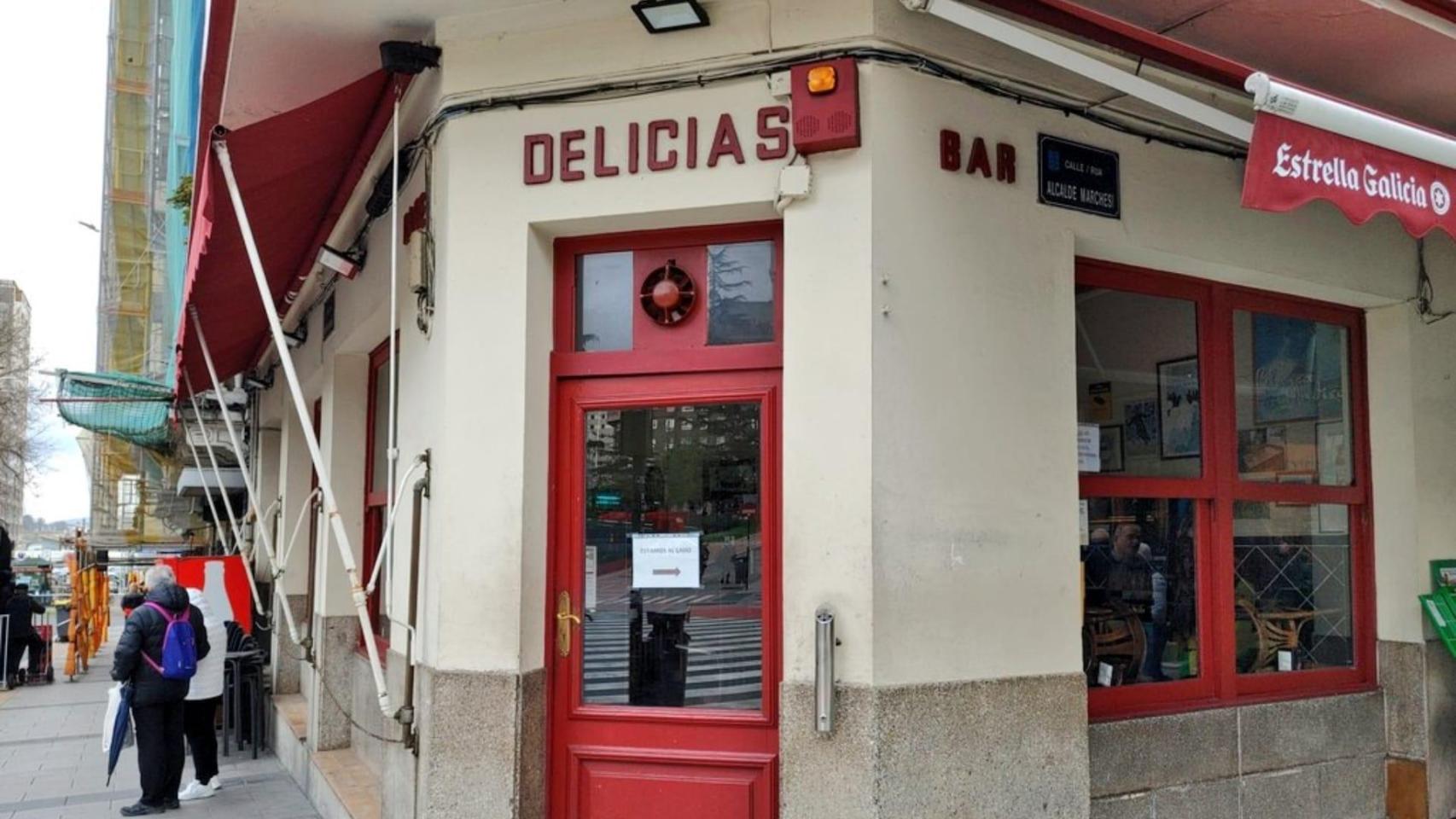 La cafetería Delicias de A Coruña.