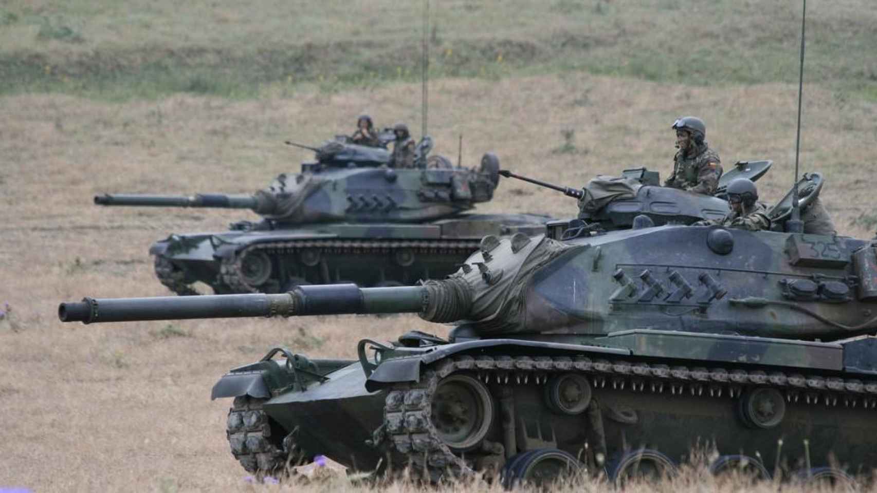 Dos carros M60A3 TTS en unas maniobras