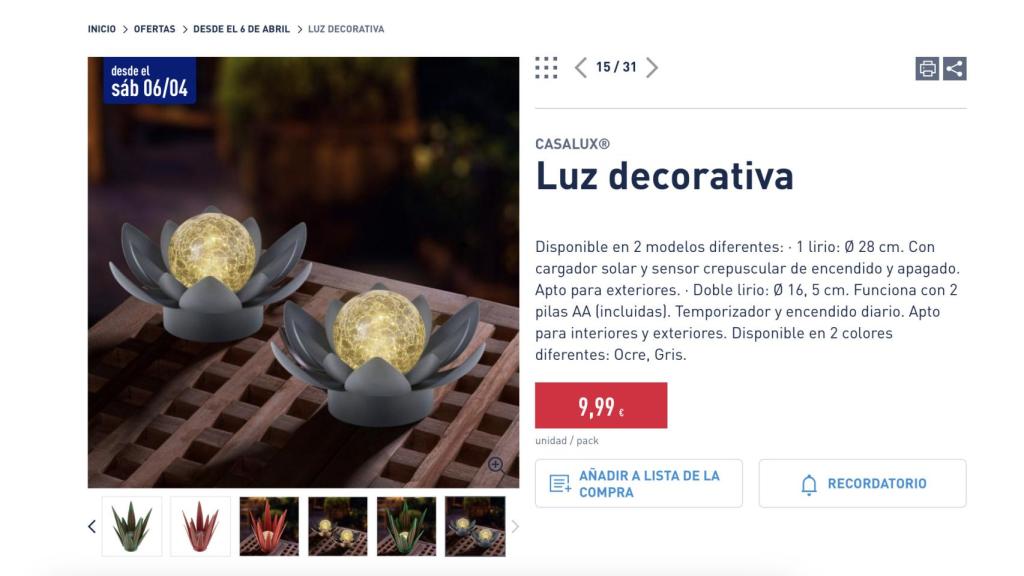 Luz decorativa.