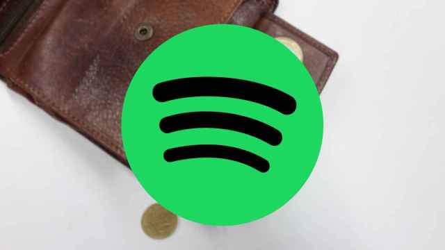 Icono de Spotify sobre una cartera
