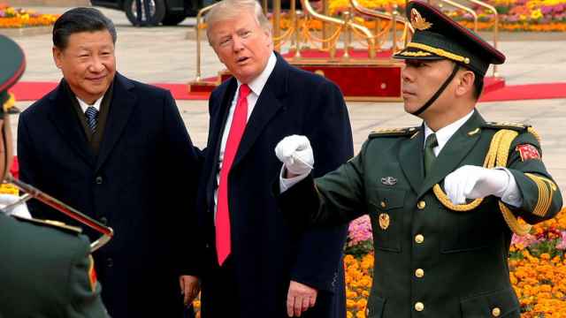 Donald Trump participa en una ceremonia de bienvenida con el presidente de China, Xi Jinping, en Pekín (China) en 2017.
