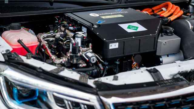 La pila de combustible de hidrógeno instalada en un coche