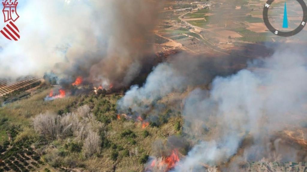 Imagen del incendio de Vilamarxant.