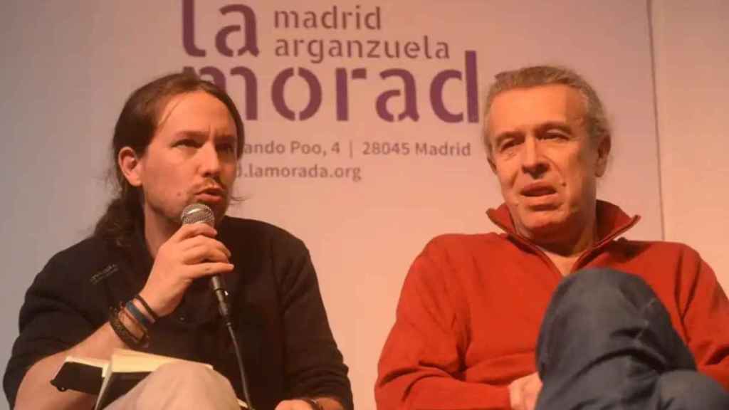 José Luis Martín Medem y Pablo Iglesias, durante un acto de Podemos.