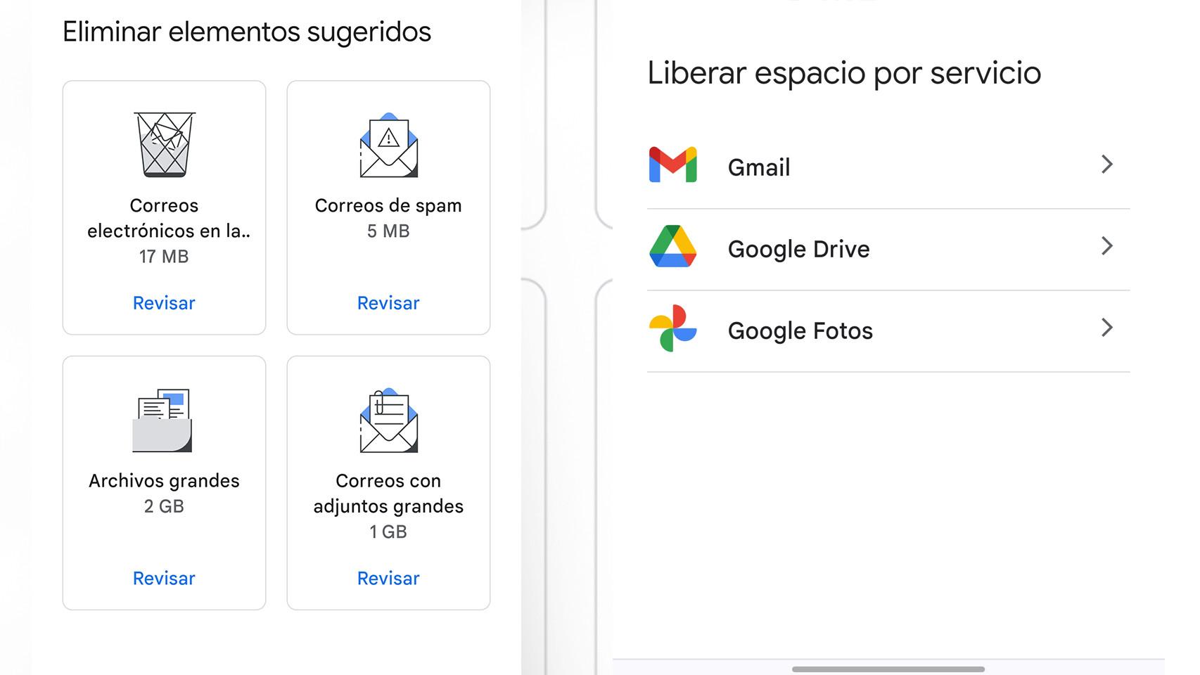 La herramienta de Google One para liberar espacio