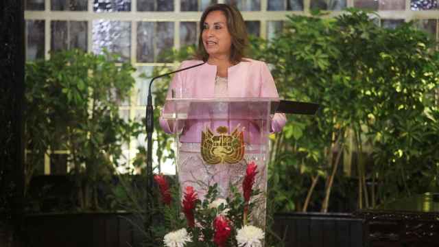 Dina Boluarte, durante la ceremonia de lanzamiento de la presidencia de APEC Perú 2024.