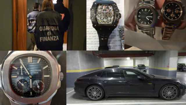 Algunos de los objetos de lujo incautados durante la redada policial de la investigación por fraude vinculado a los fondos europeos.