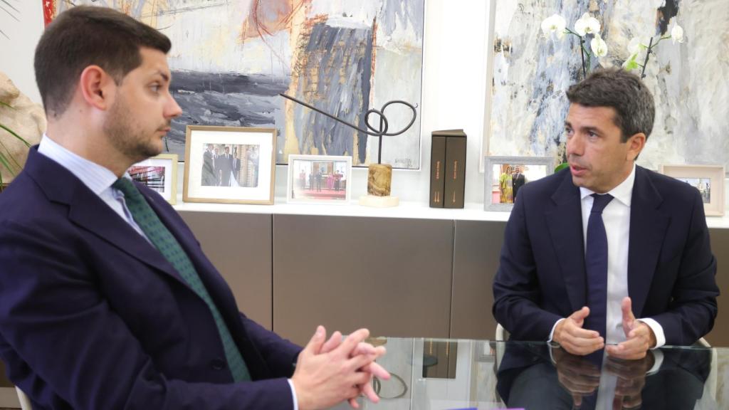 José Manuel Prieto y Carlos Mazón en la reunión de este viernes.