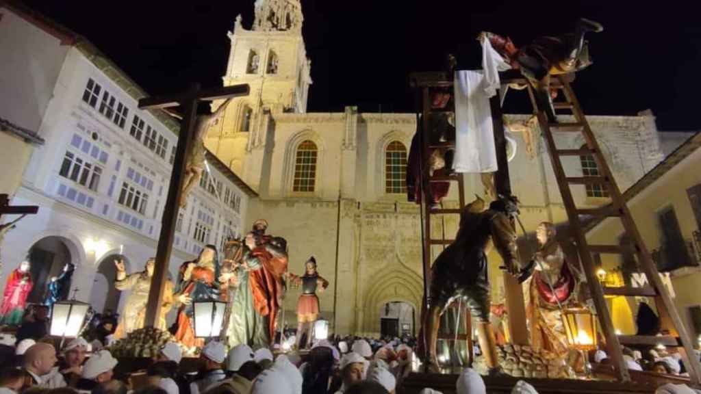 Procesión  de  La Soledad en el  Viernes Santo en Rioseco