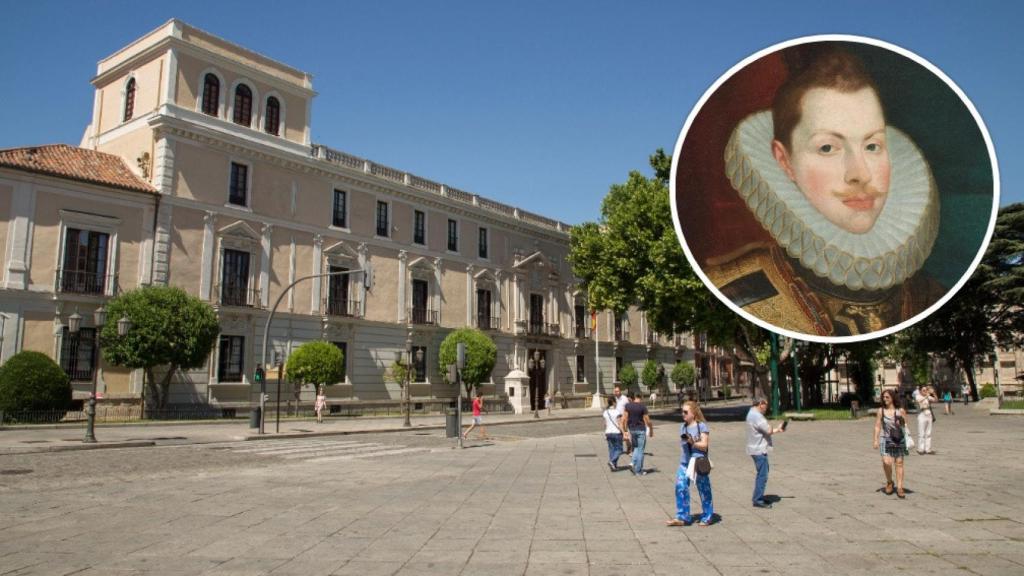 El Palacio Real de Valladolid y una imagen de Felipe III en un montaje de EL ESPAÑOL.