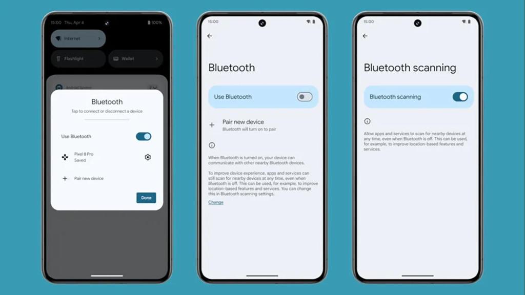 Los ajustes de Bluetooth en Android 15