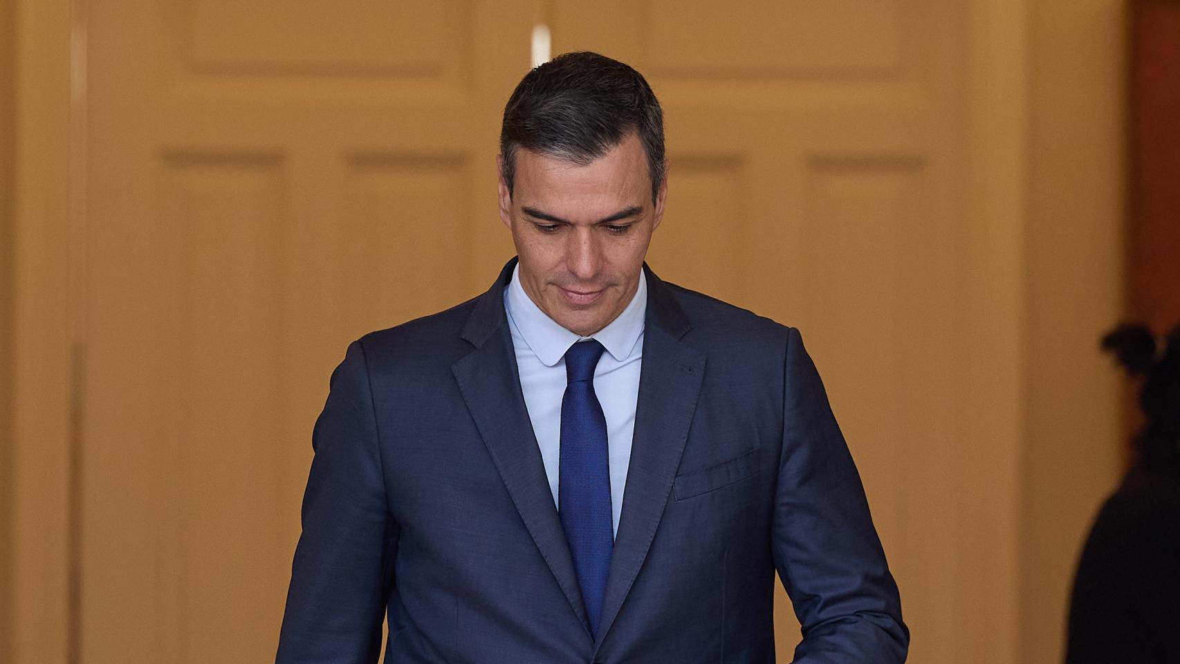 El presidente del Gobierno, Pedro Sánchez, este viernes en Moncloa.