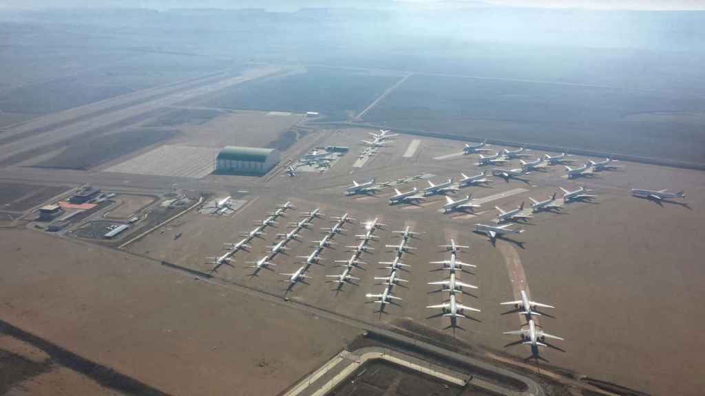 Vista aérea de las instalaciones del aeropuerto de Teruel.