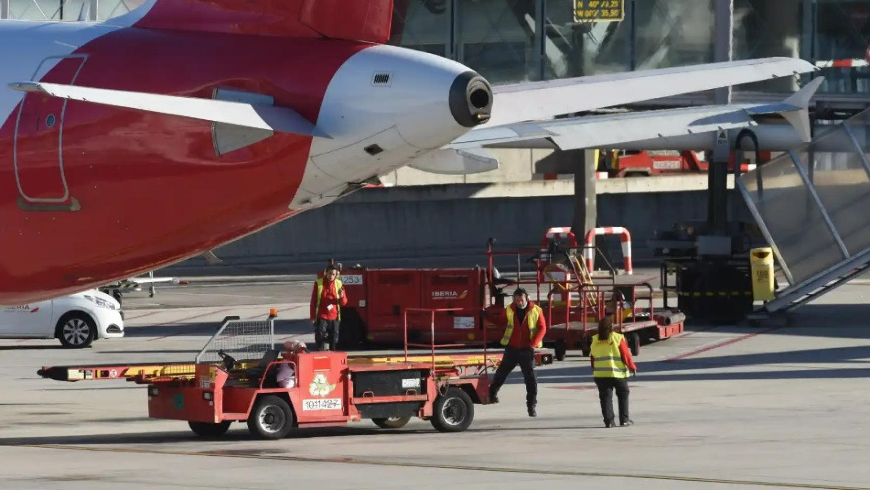 Trabajadores de 'handling' de Iberia.