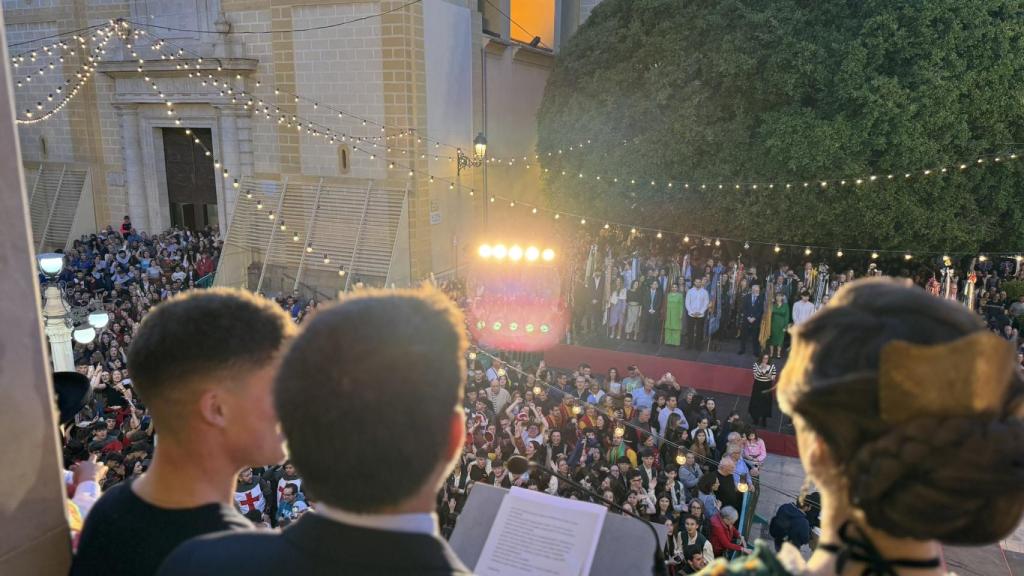 Un momento del pregón de este viernes de Dani Holgado.