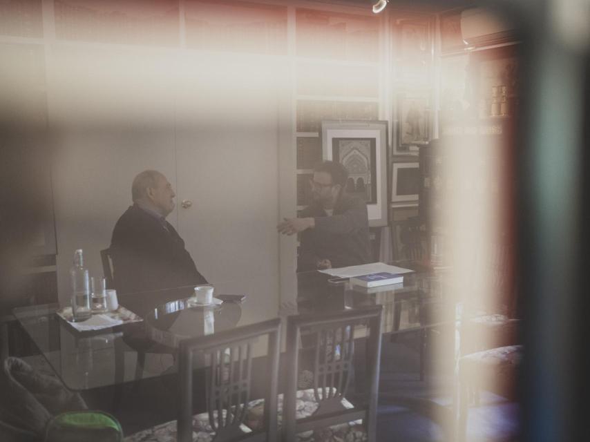 Javier Elorza, durante la entrevista.