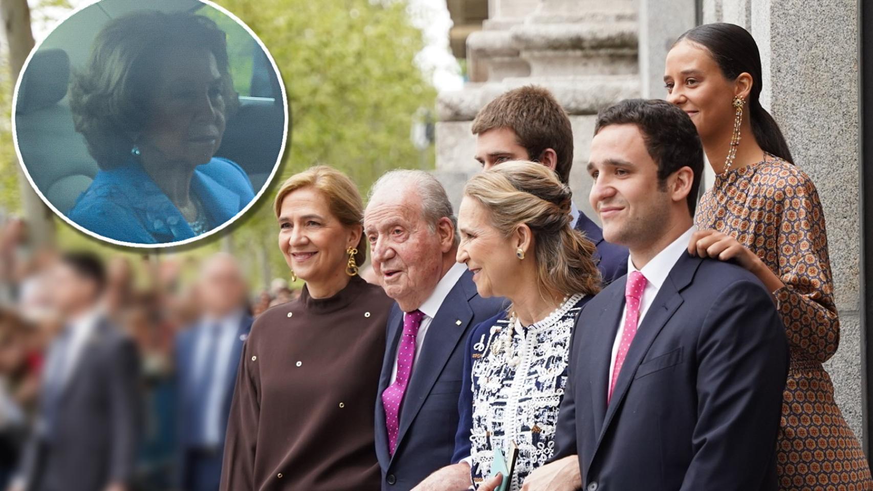 Juan Carlos I, Sofía, Elena, Cristina, Victoria Federica, Froilán y Juan Urdangarin, en un fotomontaje de 'El Español'.