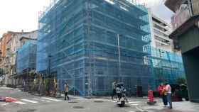 Obras en el entorno de la calle Hernán Cortes, en Vigo.