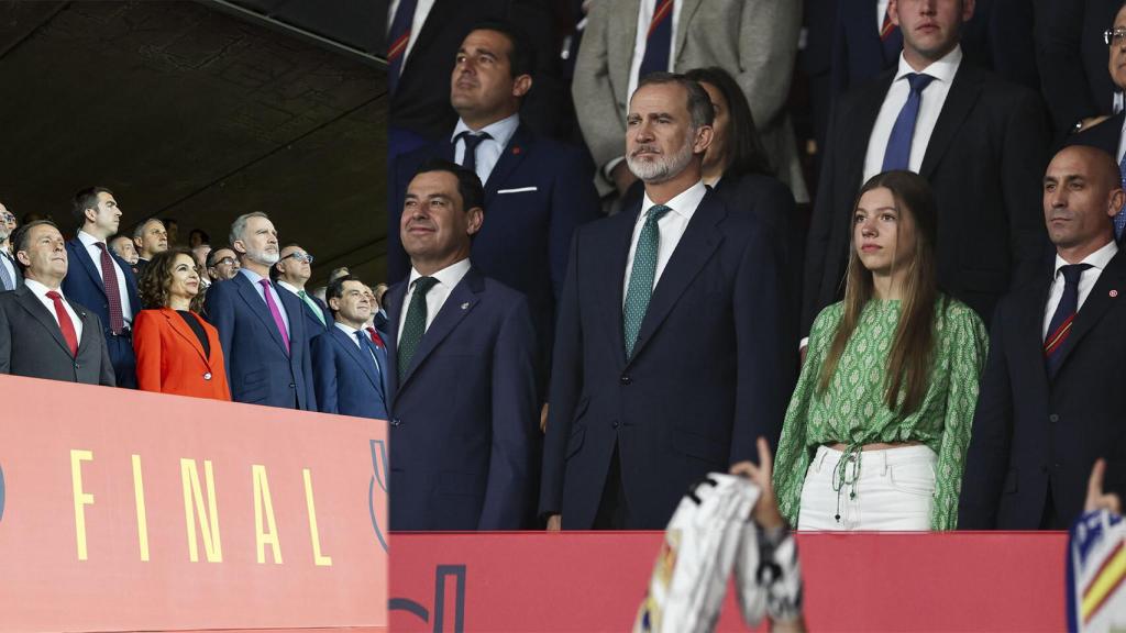 Fotomontaje del palco en la final de la Copa del Rey de la temporada pasada y la actual.
