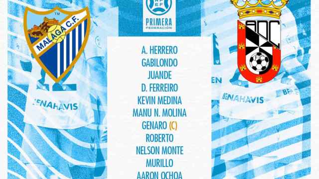 Las alineaciones del Málaga CF vs. AD Ceuta: Pellicer se lía la manta a la cabeza