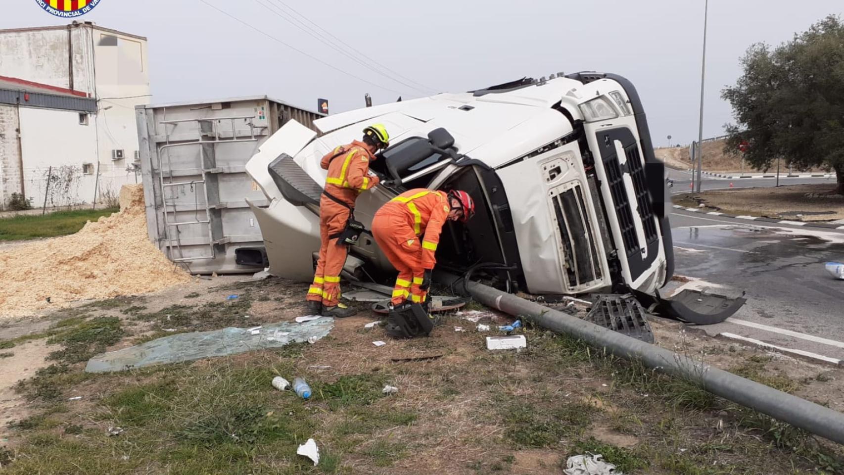 Accidente en el que un hombre resultó herido.