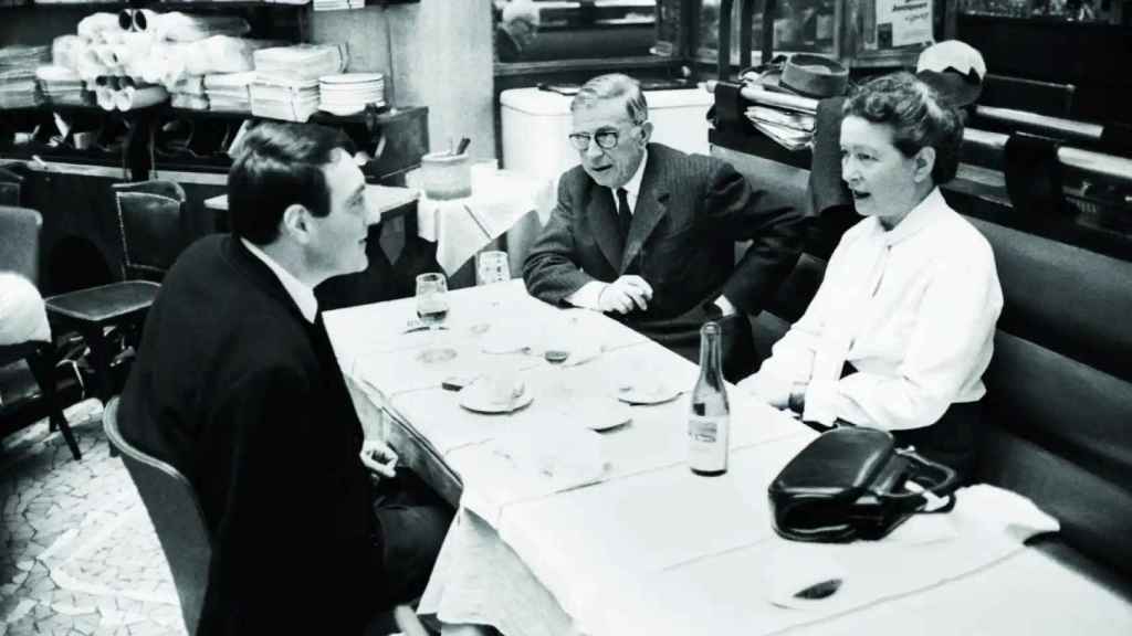 Claude Lanzmann, Jean-Paul Sartre y Simone de Beauvoir