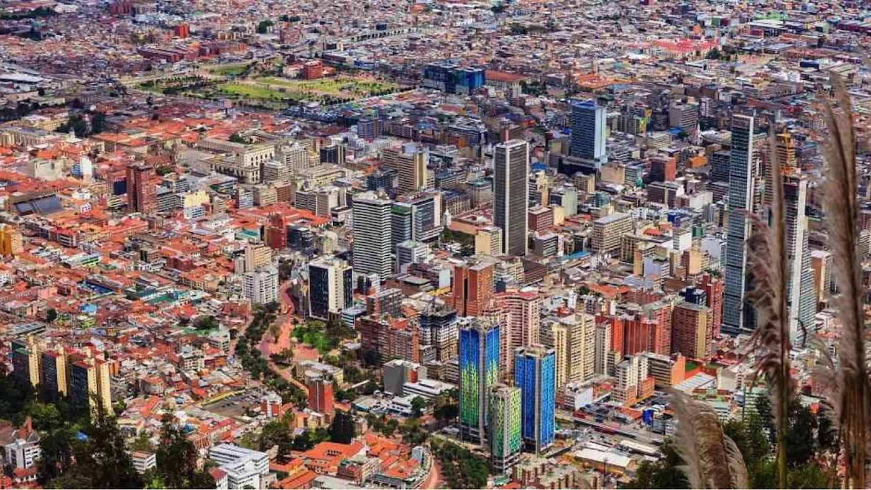Imagen aérea de Bogotá.