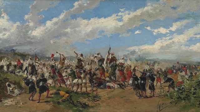 La mal llamada batalla del Guadalete, según el pincel de Mariano Barbasán.