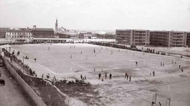 Campo de fútbol de Leganés antes de ser destruido.