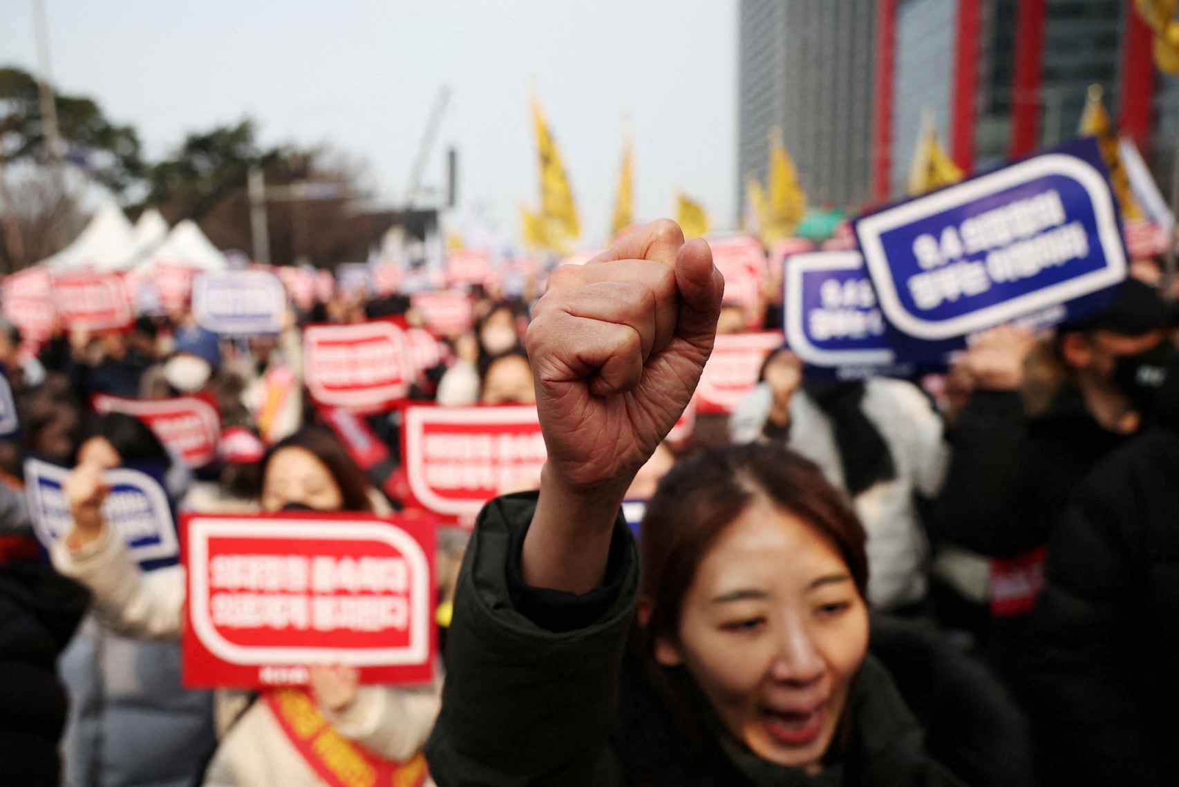Una protesta de médicos en Seúl el pasado 3 de marzo de 2024.