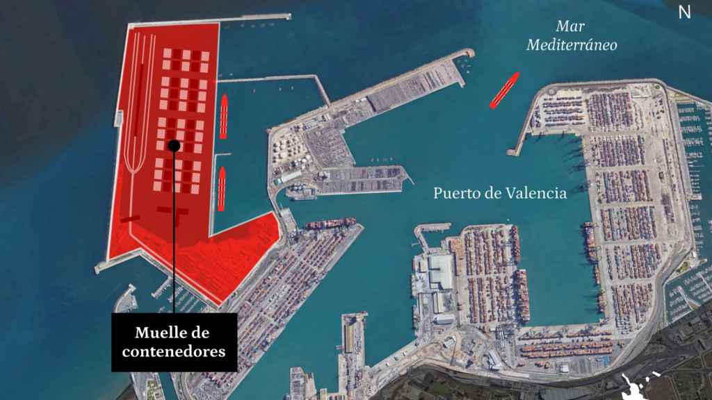 Figuración de la ampliación norte del Puerto de Valencia. EE