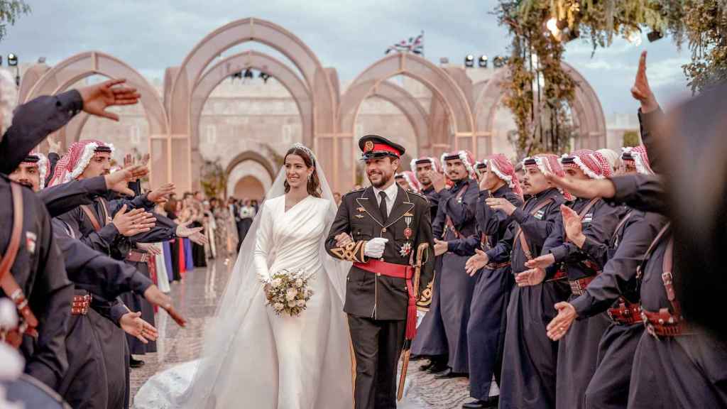 Hussein y Rajwa de Jordania, el día de su boda.