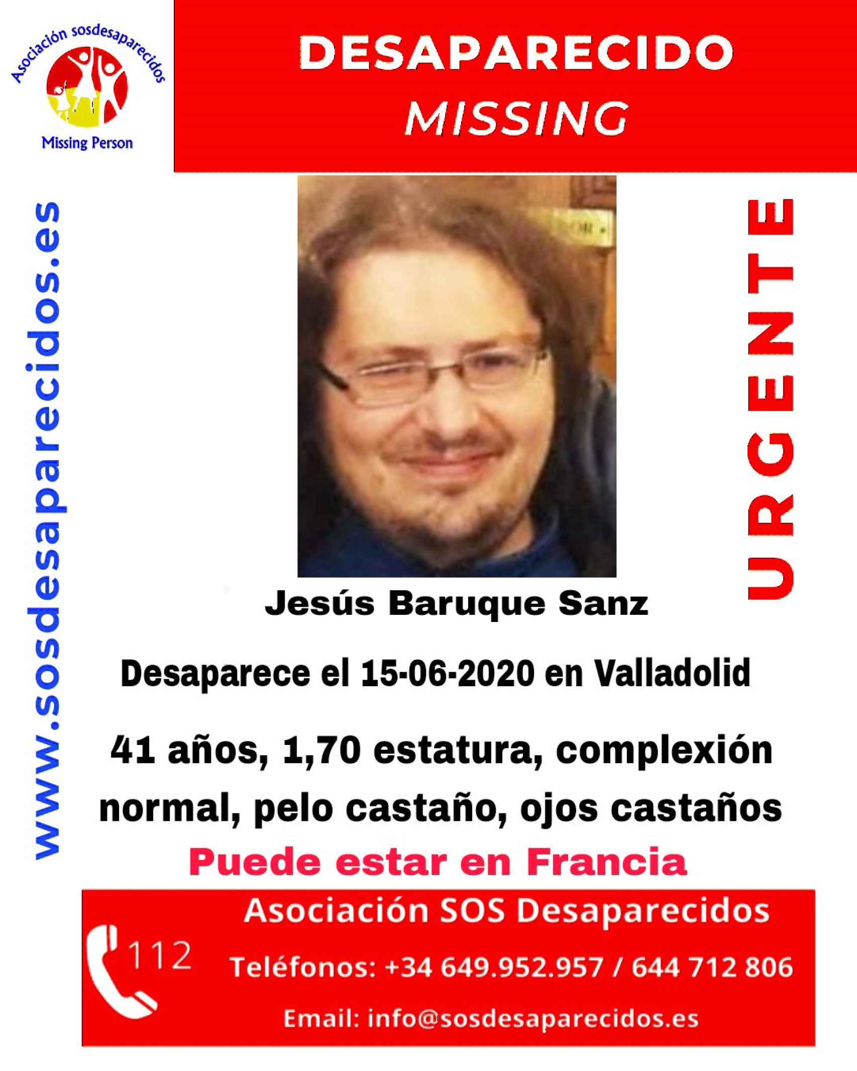 Cartel de Jesús Baruque Sanz, el hombre desparecido hace casi cuatro años en Valladolid