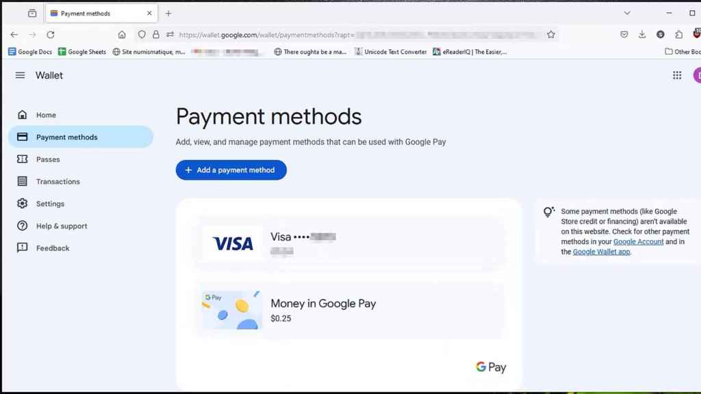 Así es la web nueva de Google Wallet