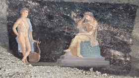 Uno de los últimos frescos mitológicos encontrados en Pompeya representando a Apolo y Casandra