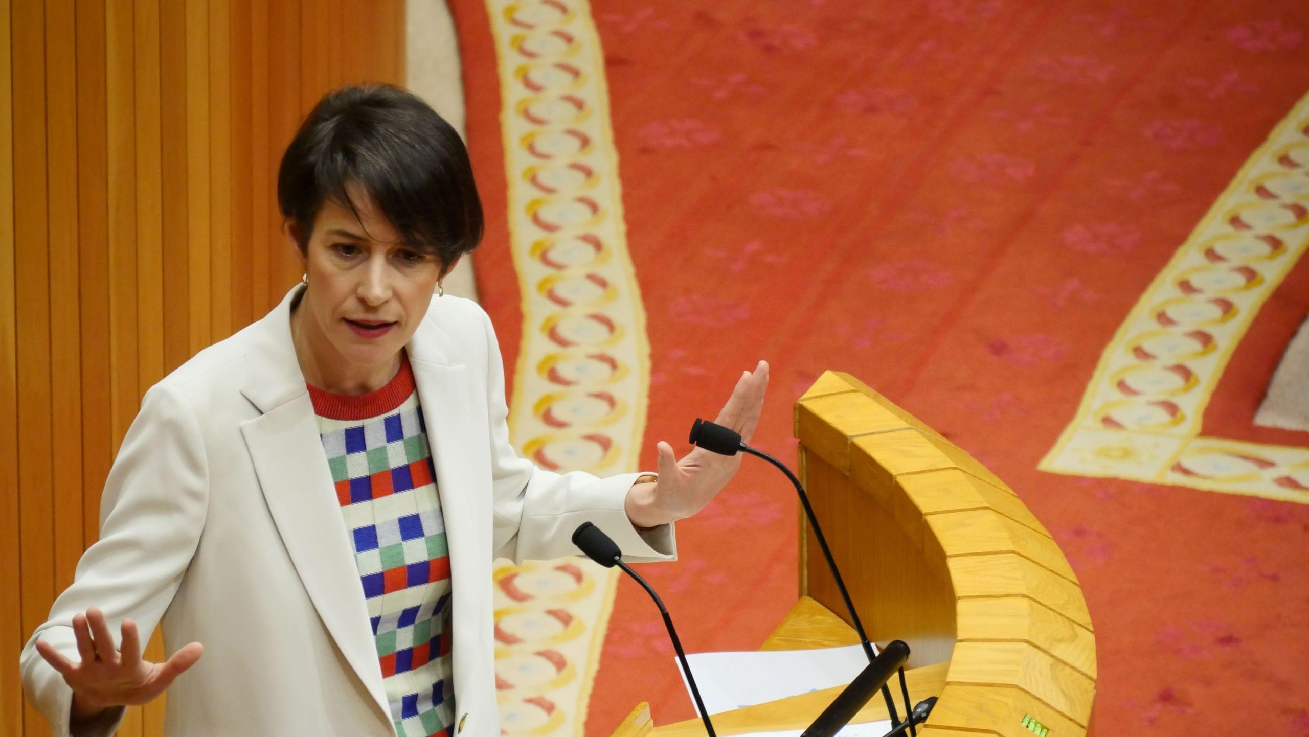 La portavoz del BNG, Ana Pontón, en el Parlamento de Galicia.